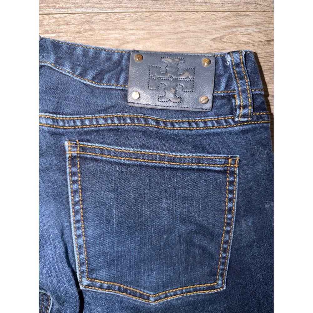 Tory Burch Womens Straight Leg Jeans Dark Wash Denim Size 28 Gold Hardware X4 - Picture 10 of 12